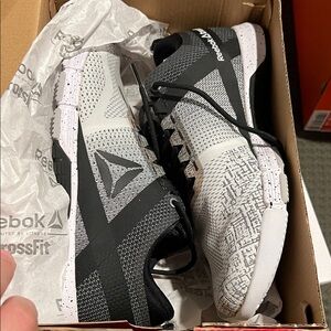 Reebok Women’s Grace Training Shoes — Black and White Knit